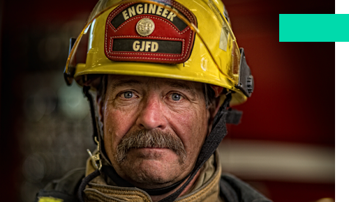 Older firefighter portrait