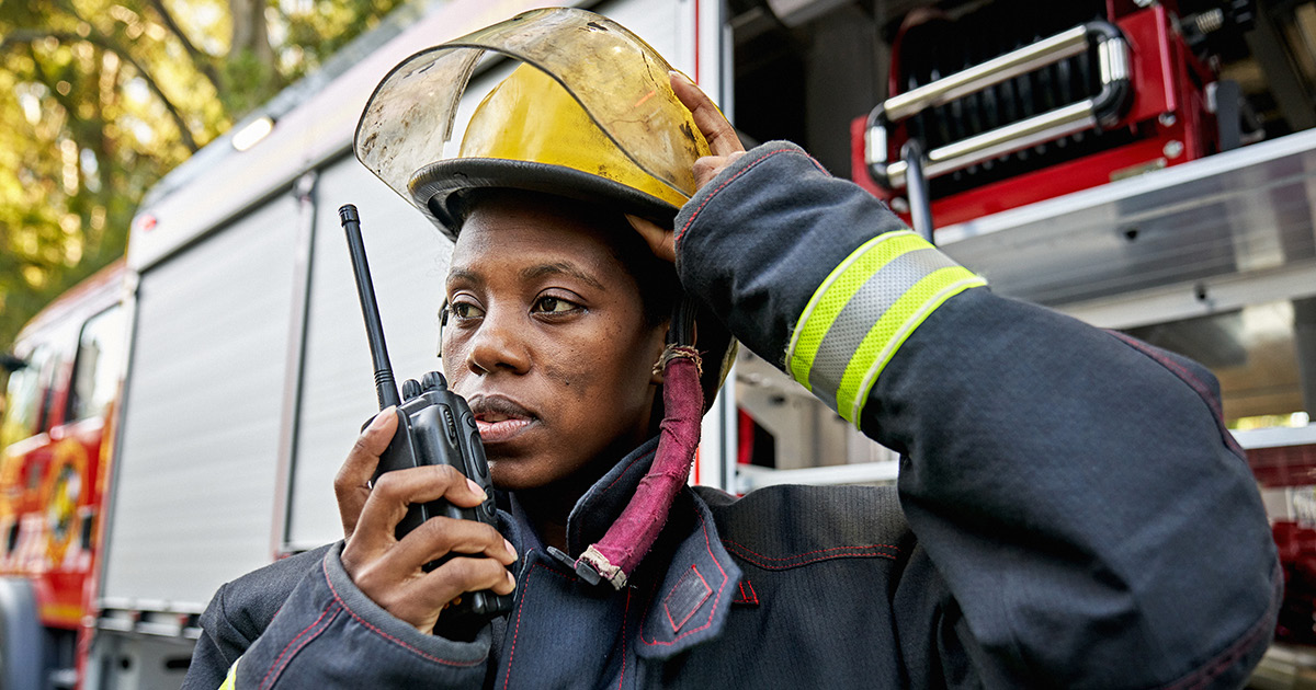 firefighter-on-walkie